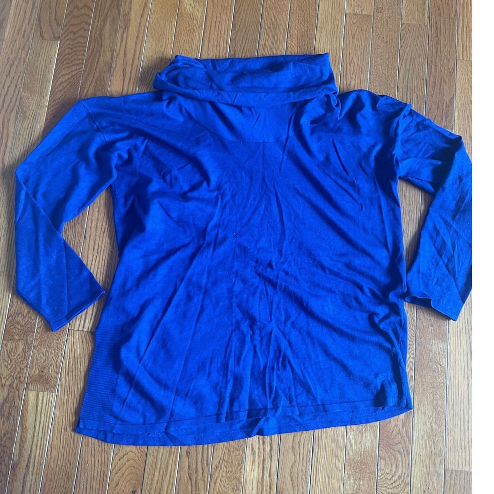 New Directions Sweater Womens XL Blue Turtle‎ Neck Rayon Outerwear Pullover